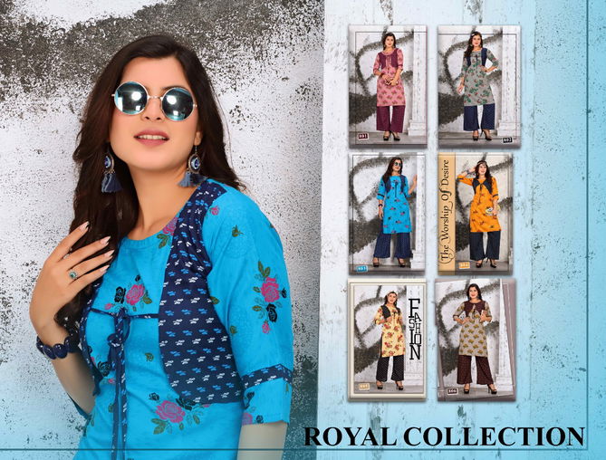 Trendy Tip Top Heavy Latest Fancy Designer Rayon Printed Jacket Kurti With Bottom Collection
